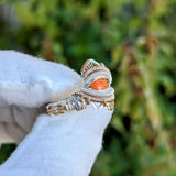 Size 6.5 Spiny Oyster Shell and Turquoise Ring