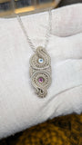 AASB: Swiss Blue Topaz and Rhodolite Garnet Pendant