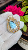 Larimar, Tanzanite, and Rhodolite Garnet Pendant