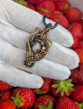 Ethiopian Opal, Hessonite Garnet, and Mozambique Garnet Pendant