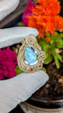 Larimar, Tanzanite, and Rhodolite Garnet Pendant