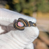 Size 8.5 Ethiopian Opal and Rainbow Moonstone Ring