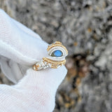 Size 7.5 Labradorite and Tanzanite Ring