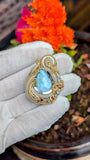 Larimar, Tanzanite, and Rhodolite Garnet Pendant