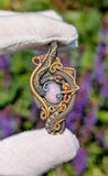 Ethiopian Opal, Hessonite Garnet, and Mozambique Garnet Pendant
