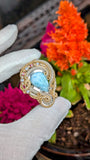 Larimar, Tanzanite, and Rhodolite Garnet Pendant