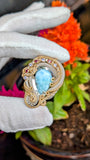 Larimar, Tanzanite, and Rhodolite Garnet Pendant