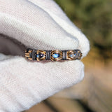 Size 8.5 Ethiopian Opal and Rainbow Moonstone Ring