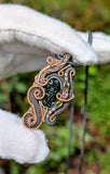 Moldavite, Amethyst, and Chrome Diopside Pendant