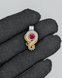 Ruby, 24k Gold, and Silver Singularity Series Pendant