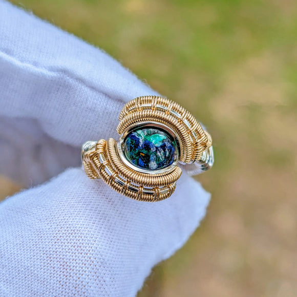 Size 8.5 Azurite - Malachite Ring