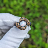 Size 7 Ethiopian Opal and Emerald Ring