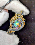 Ethiopian Opal, Amethyst, and Hessonite Garnet Pendant