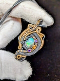 Ethiopian Opal, Amethyst, and Hessonite Garnet Pendant