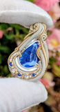Afghanite, Kyanite, and Rainbow Moonstone Pendant