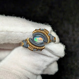 Size 8.5 Ethiopian Opal Multistone Ring