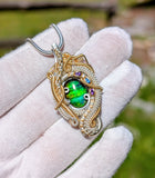 Ammolite, Sapphire, and Amethyst Pendant