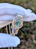Emerald, Tanzanite, and Amethyst Pendant