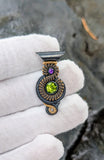 Apollo 8 - Peridot and Amethyst Pendant