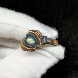 Size 8.5 Ethiopian Opal Multistone Ring