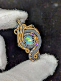 Ethiopian Opal, Amethyst, and Hessonite Garnet Pendant
