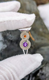 Apollo 2 - Amethyst and Hessonite Garnet
