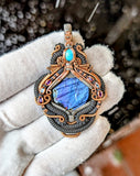 Labradorite, Turquoise, Amethyst, and Swiss Blue Topaz Pendant