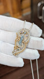 Aquamarine, Tanzanite, and London Blue Topaz Pendant