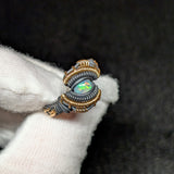 Size 8.5 Ethiopian Opal Multistone Ring