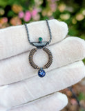 Portal Series: Kyanite and Emerald Pendant