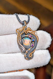 Ethiopian Opal, Sapphire, and Amethyst Pendant