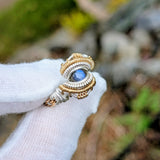Size 9.5 Labradorite and Kyanite Ring