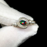 Size 8 Black Ethiopian Opal Ring