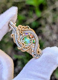 Ethiopian Opal, Hessonite Garnet, Amethyst, and Chrome Diopside Pendant