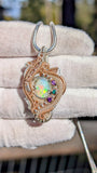Ethiopian Opal, Emerald, and Amethyst Pendant