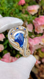 Afghanite, Kyanite, and Rainbow Moonstone Pendant