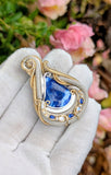 Afghanite, Kyanite, and Rainbow Moonstone Pendant