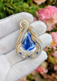 Afghanite, Kyanite, and Rainbow Moonstone Pendant