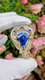 Afghanite, Kyanite, and Rainbow Moonstone Pendant