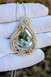 Prasiolite, Citrine, and Rhodolite Garnet Pendant