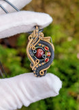 Black Ethiopian Opal and Garnet Pendant