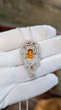 Amber and Garnet Pendant