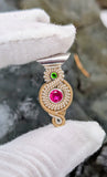Apollo 6 - Ruby and Chrome Diopside Pendant