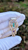 Emerald, Tanzanite, and Amethyst Pendant