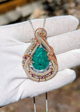 Malachite, Amethyst, and Swiss Blue Topaz Pendant