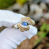 Size 9.5 Labradorite and Kyanite Ring