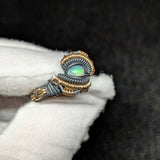 Size 8.5 Ethiopian Opal Multistone Ring