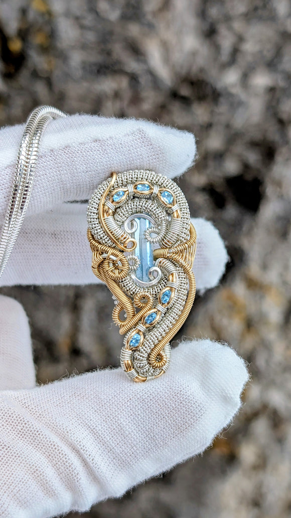 Aquamarine and Swiss Blue Topaz Pendant