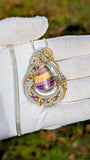 Fluorite, Amethyst, and Citrine Pendant