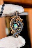 Ethiopian Opal, Emerald, Topaz, and Amethyst Pendant